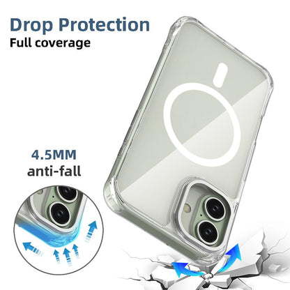 For iPhone 16 Plus Shockproof Magnetic PC Hybrid TPU Phone Case - Transparent Purple - EDA009793507B