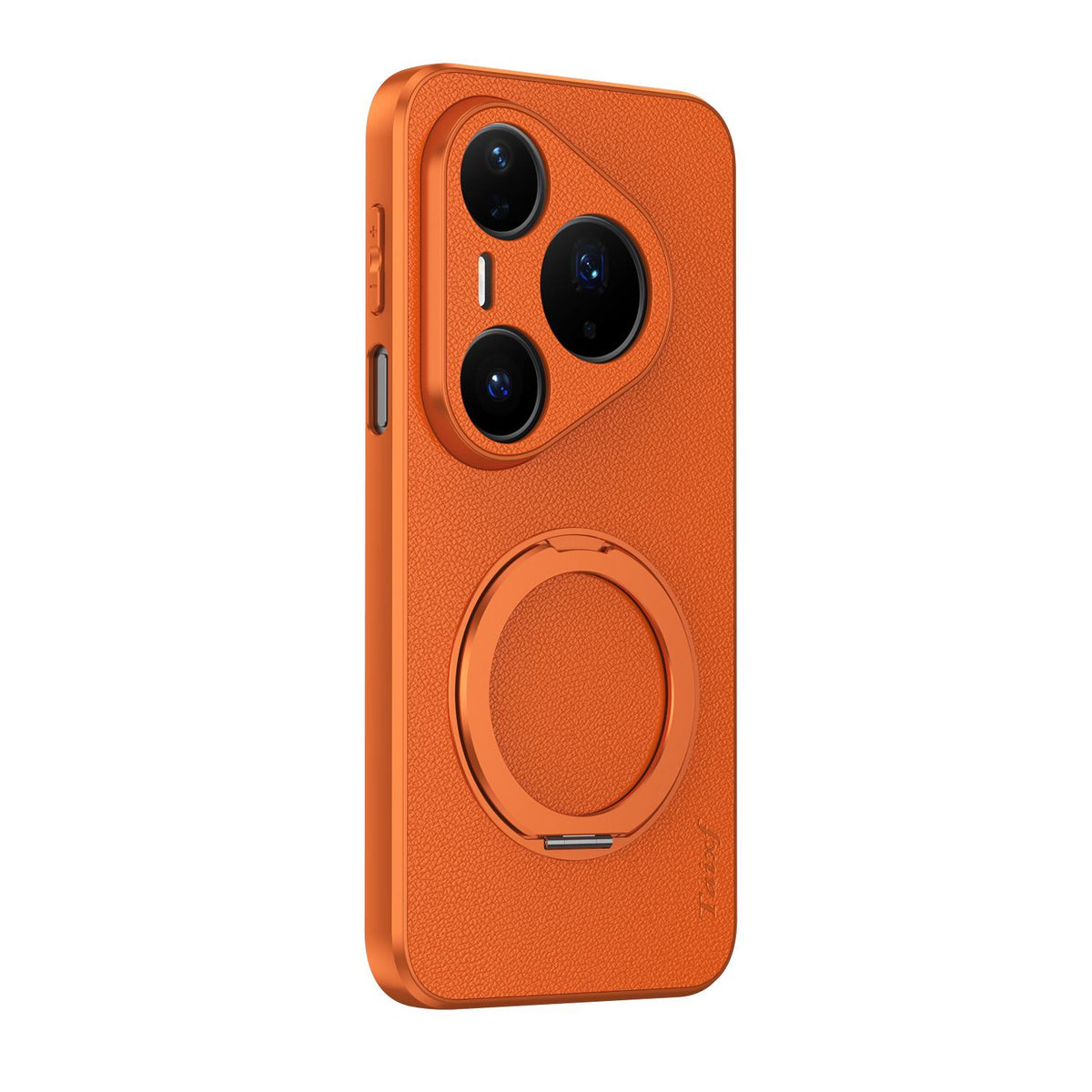 For Huawei Pura 80 Pro 5G Goatskin Vegan Leather Magnetic Phone Case With 360 Degree Rotating Holder - Orange - EDA009794205A