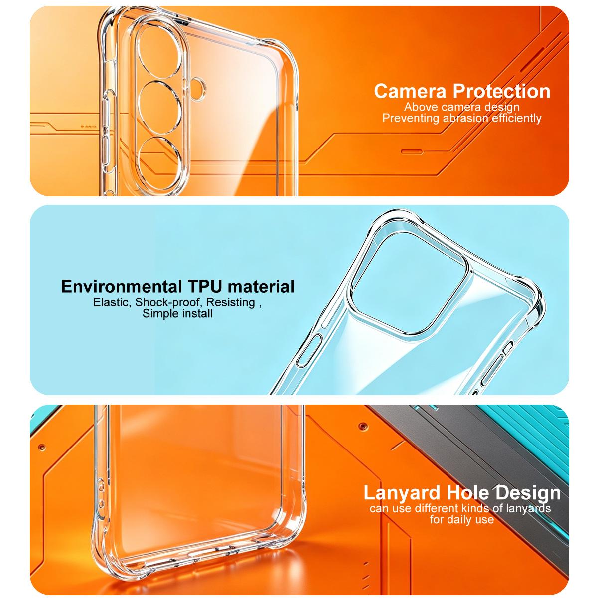 For Galaxy S26 FE 5G imak Shockproof Airbag TPU Phone Case - Transparent - EDA009794601A