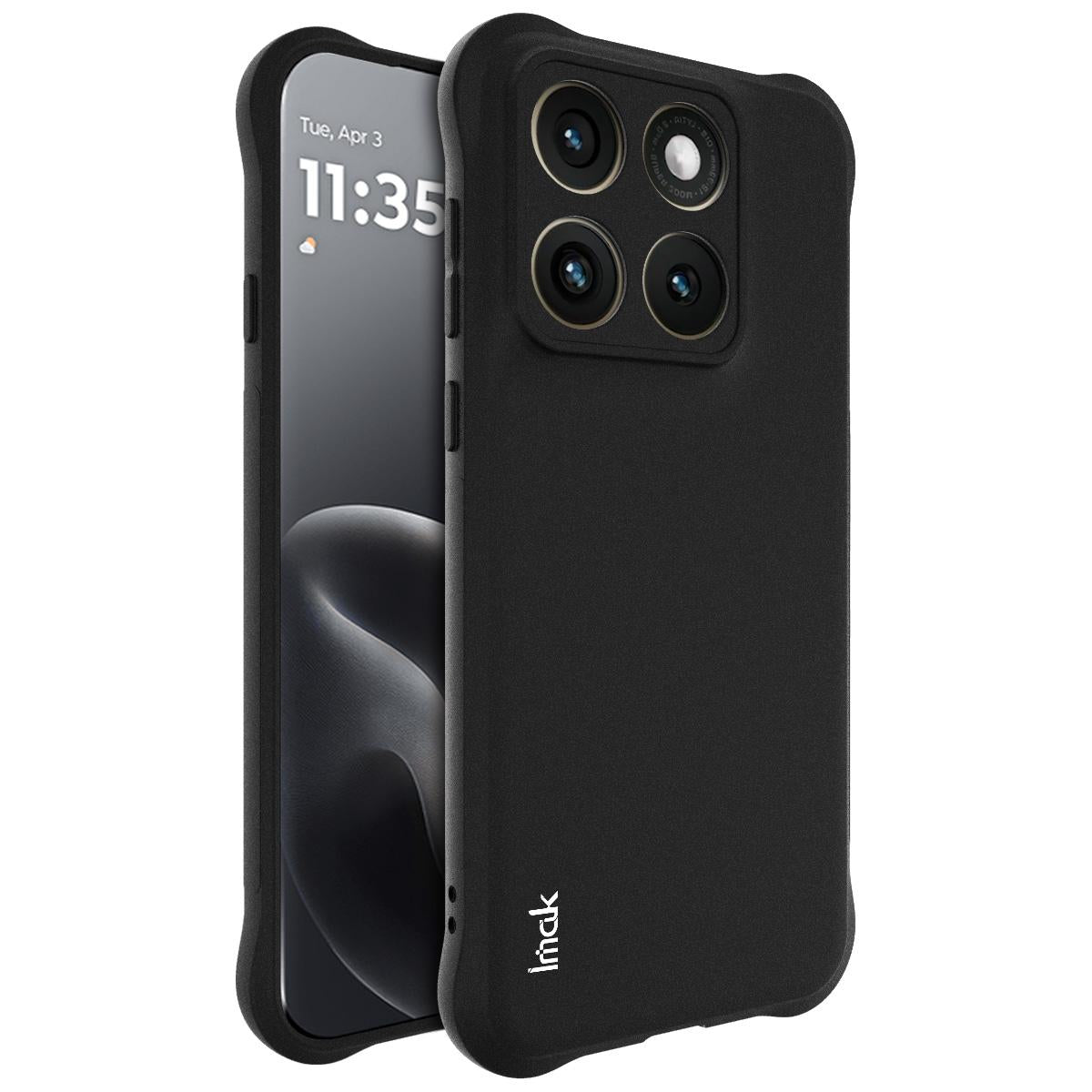 For Motorola Edge 5G 2026 imak Shockproof Airbag TPU Phone Case - Matte Black - EDA009794701A