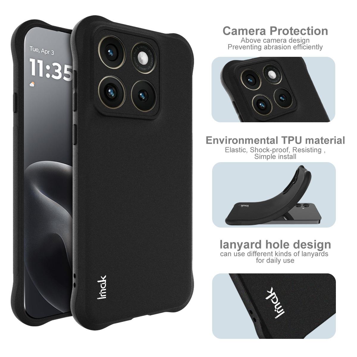 For Motorola Edge 5G 2026 imak Shockproof Airbag TPU Phone Case - Matte Black - EDA009794701A