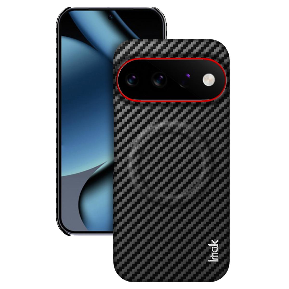 For Google Pixel 11 Pro XL imak Ruiyi Series Red Ring Carbon Fiber Texture Magnetic Phone Case - Black - EDA009795101A