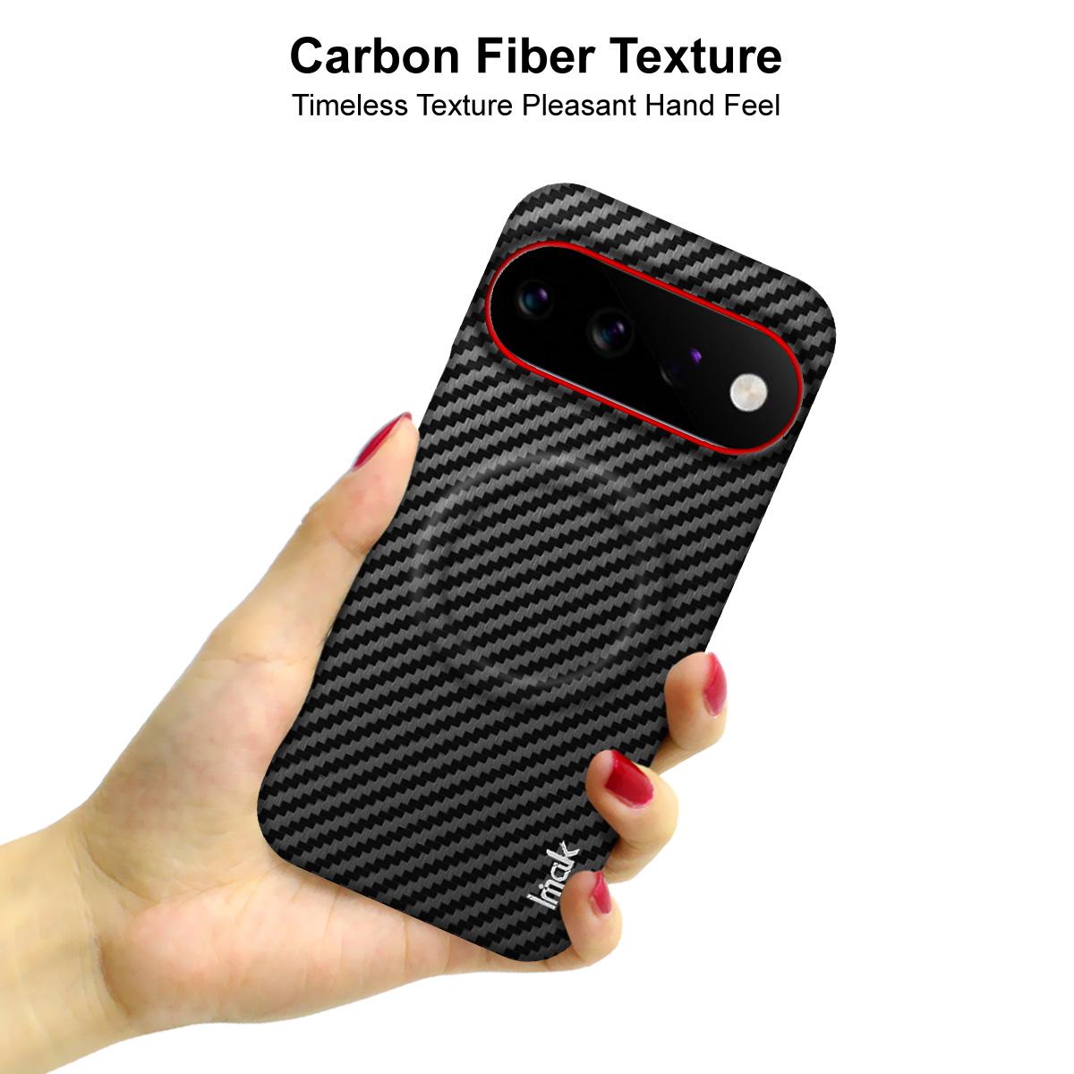 For Google Pixel 11 Pro XL imak Ruiyi Series Red Ring Carbon Fiber Texture Magnetic Phone Case - Black - EDA009795101A