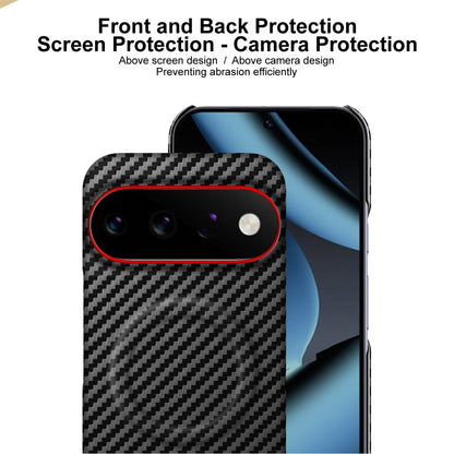 For Google Pixel 11 Pro XL imak Ruiyi Series Red Ring Carbon Fiber Texture Magnetic Phone Case - Black - EDA009795101A