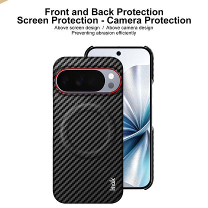 For Google Pixel 10 / Pixel 10 Pro imak Ruiyi Series Red Ring Carbon Fiber Texture Magnetic Phone Case(Black)