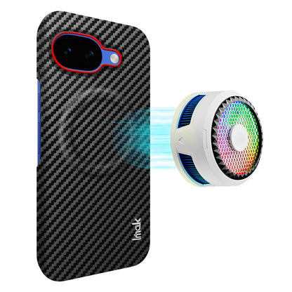For Google Pixel 10a imak Ruiyi Series Red Ring Carbon Fiber Texture Magnetic Phone Case(Black)