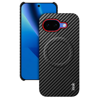For Google Pixel 10a imak Ruiyi Series Red Ring Carbon Fiber Texture Magnetic Phone Case(Black)