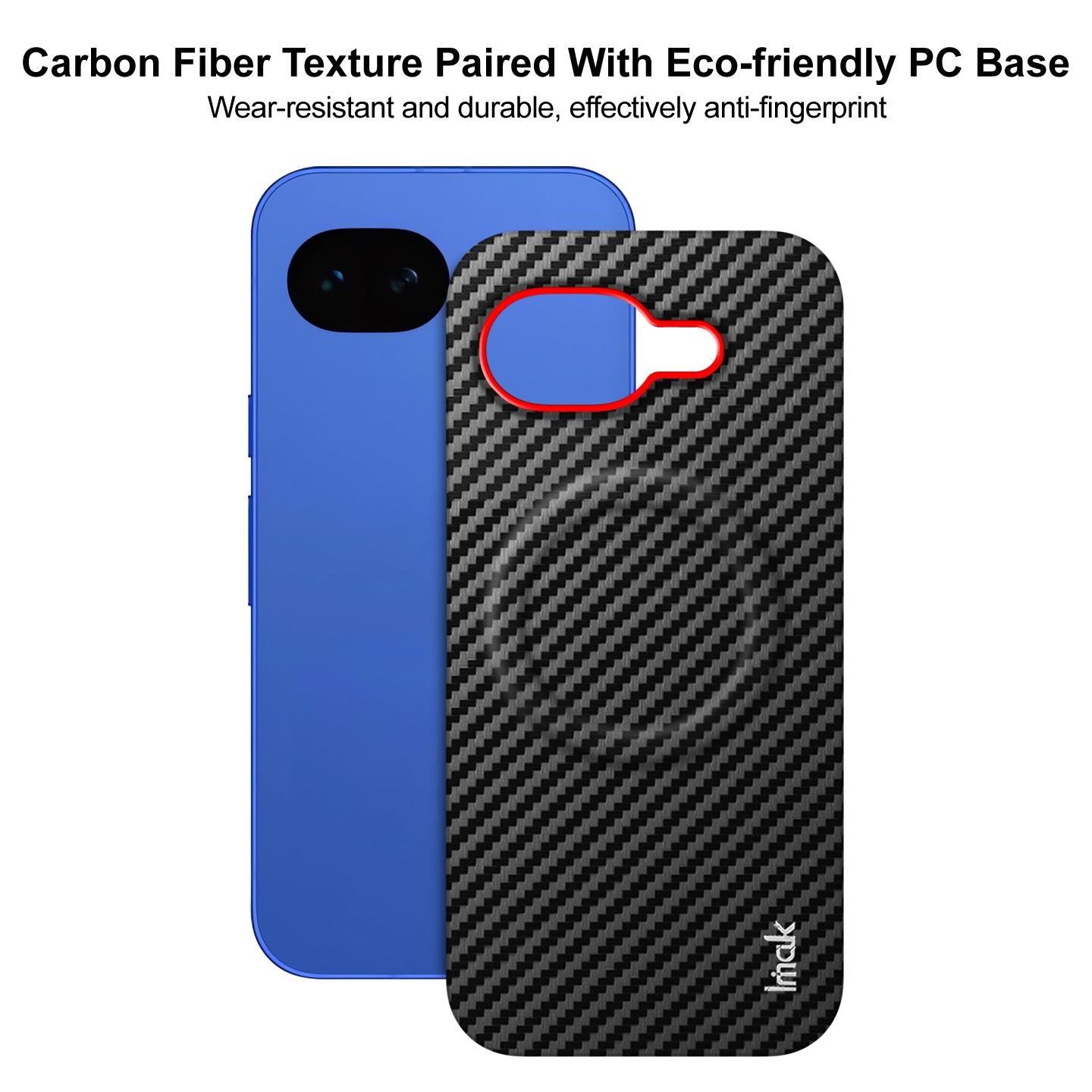 For Google Pixel 10a imak Ruiyi Series Red Ring Carbon Fiber Texture Magnetic Phone Case(Black)