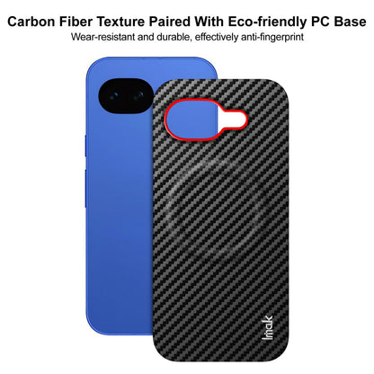 For Google Pixel 10a imak Ruiyi Series Red Ring Carbon Fiber Texture Magnetic Phone Case(Black)