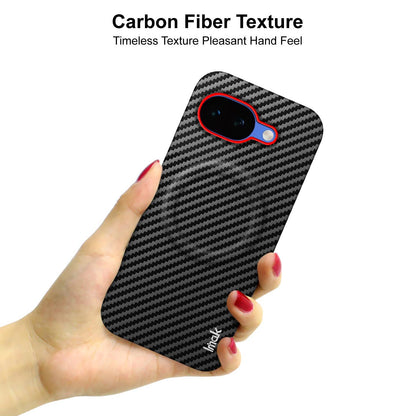 For Google Pixel 10a imak Ruiyi Series Red Ring Carbon Fiber Texture Magnetic Phone Case(Black)