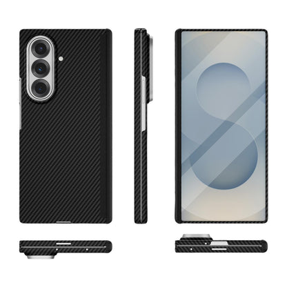 For Galaxy Z Fold8 Ultra 5G 600D Fine Texture Series Carbon Fiber Dual-Center Magnetic Phone Case - Black - EDA009796501A