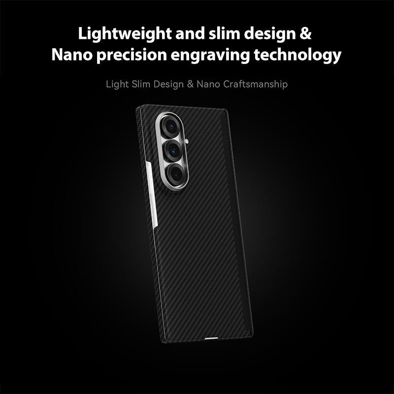 For Galaxy Z Fold8 Ultra 5G 600D Fine Texture Series Carbon Fiber Dual-Center Magnetic Phone Case - Black - EDA009796501A