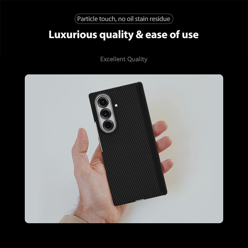 For Galaxy Z Fold8 Ultra 5G 600D Fine Texture Series Carbon Fiber Dual-Center Magnetic Phone Case - Black - EDA009796501A
