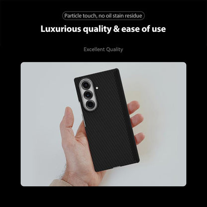For Galaxy Z Fold8 Ultra 5G 600D Fine Texture Series Carbon Fiber Dual-Center Magnetic Phone Case - Black - EDA009796501A