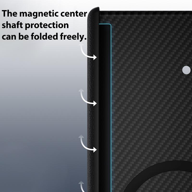 For Galaxy Z Fold8 Ultra 5G 600D Fine Texture Series Carbon Fiber Dual-Center Magnetic Phone Case - Black - EDA009796501A