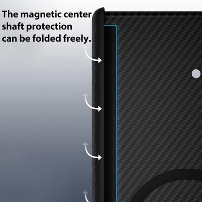 For Galaxy Z Fold8 Ultra 5G 600D Fine Texture Series Carbon Fiber Dual-Center Magnetic Phone Case - Black - EDA009796501A