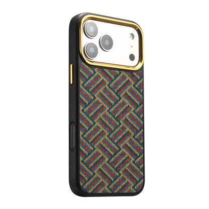 For iPhone 18 Pro Max / 17 Pro Max Denior A28+1 Ethnic Embroider Pattern Style Magnetic Phone Case - Red - EDA009797301A