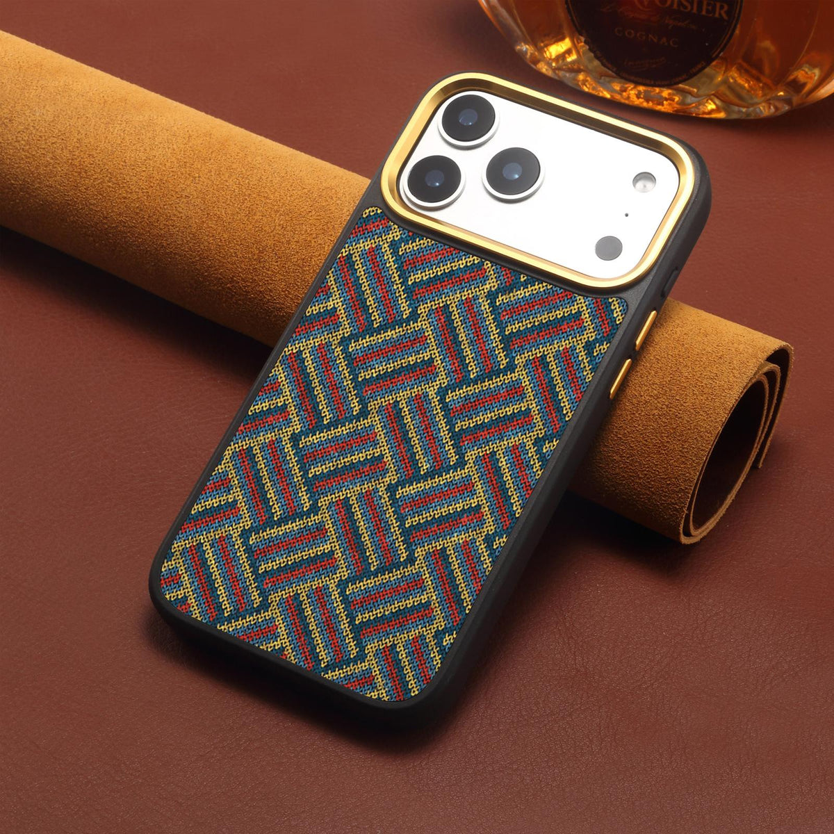 For iPhone 18 Pro Max / 17 Pro Max Denior A28+1 Ethnic Embroider Pattern Style Magnetic Phone Case - Red - EDA009797301A
