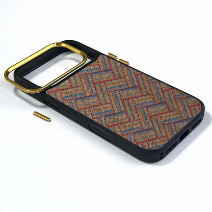 For iPhone 18 Pro Max / 17 Pro Max Denior A28+1 Ethnic Embroider Pattern Style Magnetic Phone Case - Blue - EDA009797301B