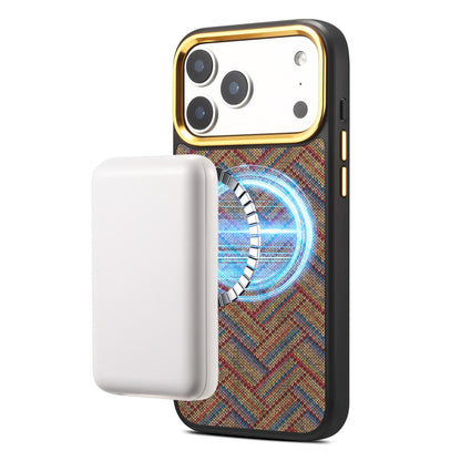 For iPhone 18 Pro Max / 17 Pro Max Denior A28+1 Ethnic Embroider Pattern Style Magnetic Phone Case - Blue - EDA009797301B