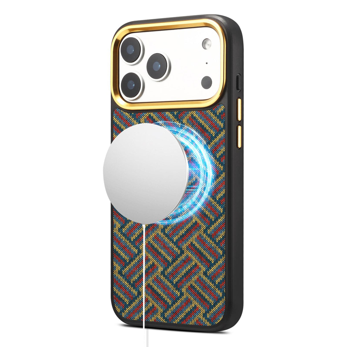 For iPhone 18 Pro / 17 Pro Denior A28+1 Ethnic Embroider Pattern Style Magnetic Phone Case - Red - EDA009797302A