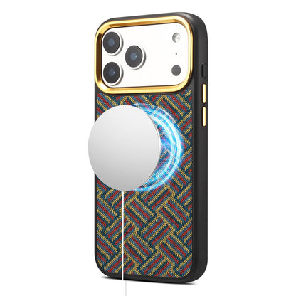 For iPhone 18 Pro / 17 Pro Denior A28+1 Ethnic Embroider Pattern Style Magnetic Phone Case - Red - EDA009797302A