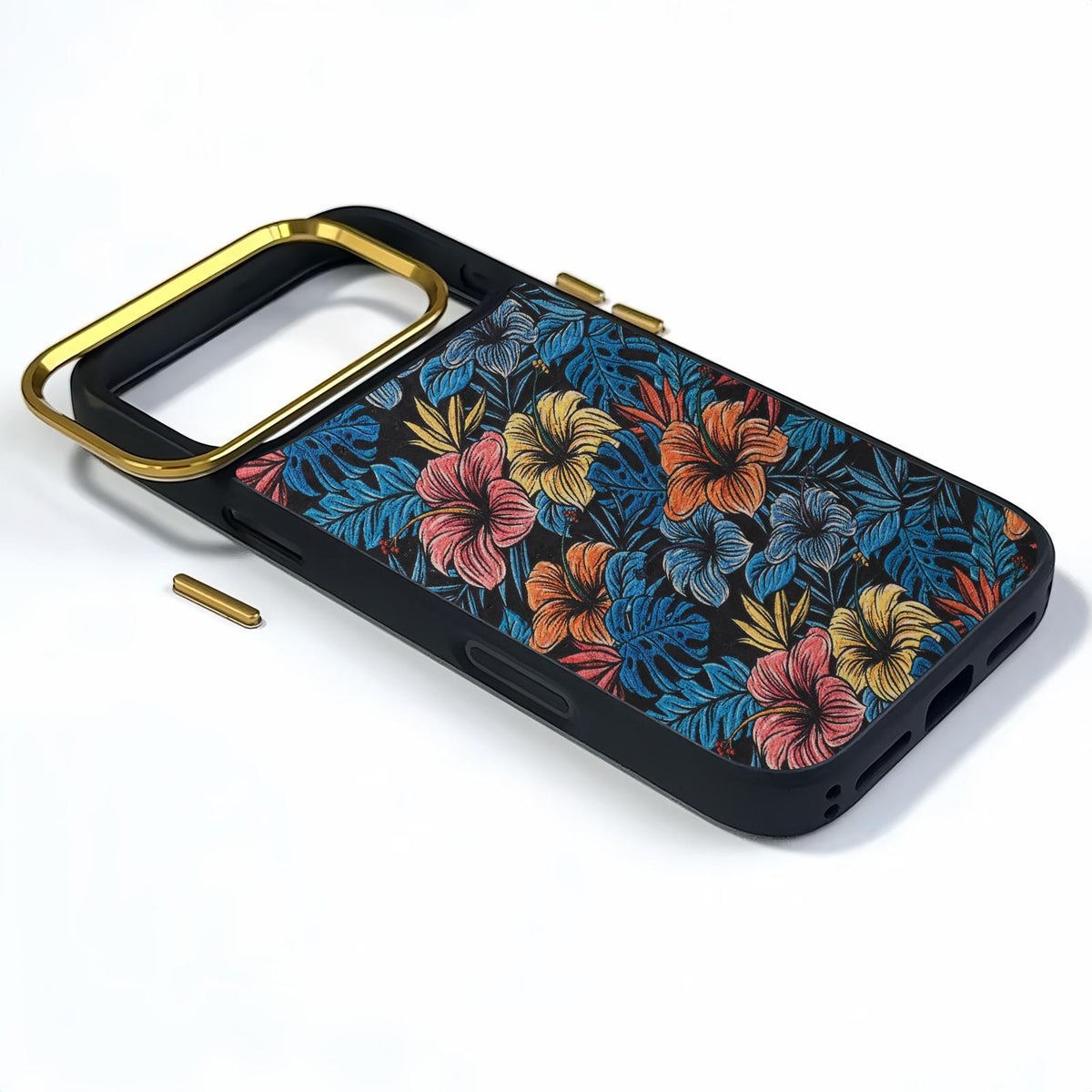 For iPhone 16 Pro Max Denior A28+1 Ethnic Embroider Pattern Style Magnetic Phone Case - Black - EDA009797303C