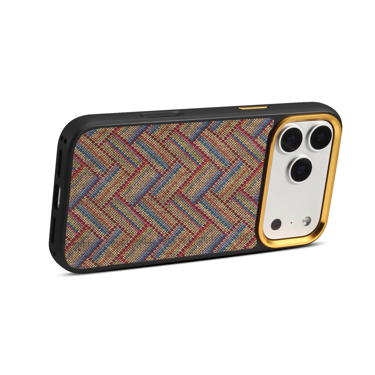 For iPhone 16 Pro Denior A28+1 Ethnic Embroider Pattern Style Magnetic Phone Case - Blue - EDA009797304B
