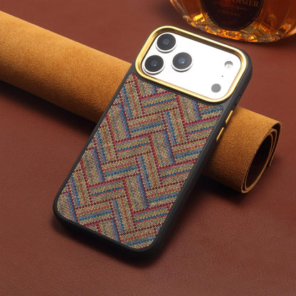 For iPhone 16 Pro Denior A28+1 Ethnic Embroider Pattern Style Magnetic Phone Case - Blue - EDA009797304B