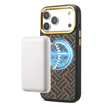 For iPhone 15 Pro Max Denior A28+1 Ethnic Embroider Pattern Style Magnetic Phone Case - Red - EDA009797305A