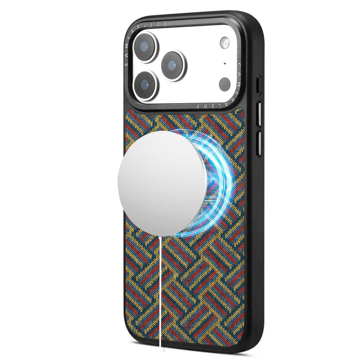 For iPhone 18 Pro Max / 17 Pro Max Denior A28 Ethnic Embroider Pattern Style Magnetic Phone Case - Red - EDA009798401A