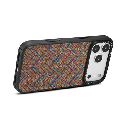 For iPhone 18 Pro Max / 17 Pro Max Denior A28 Ethnic Embroider Pattern Style Magnetic Phone Case - Blue - EDA009798401C