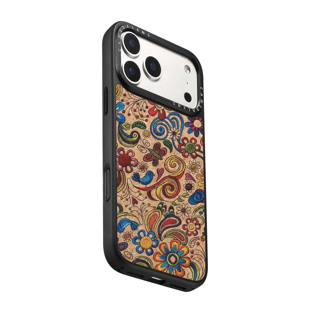 For iPhone 18 Pro Max / 17 Pro Max Denior A28 Ethnic Embroider Pattern Style Magnetic Phone Case - Khaki - EDA009798401E