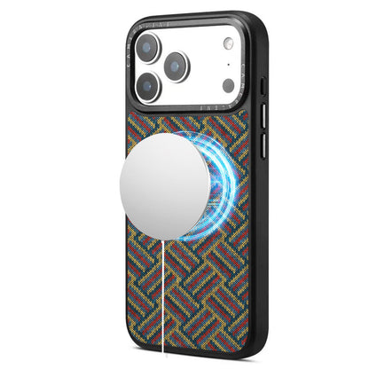 For iPhone 18 Pro / 17 Pro Denior A28 Ethnic Embroider Pattern Style Magnetic Phone Case - Red - EDA009798402A