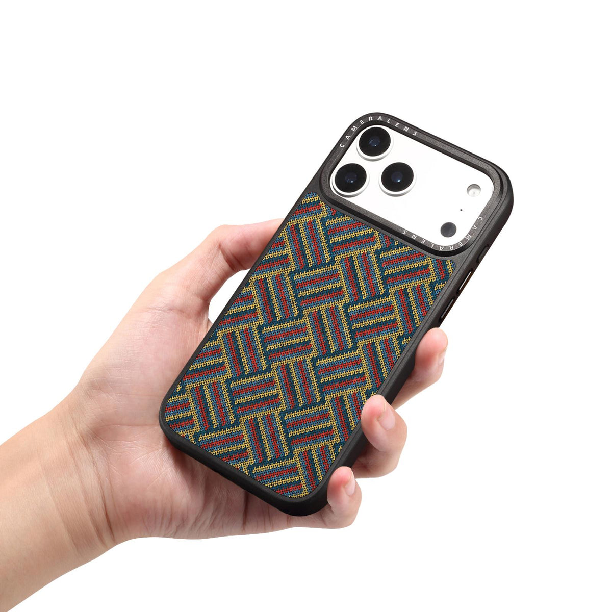 For iPhone 16 Pro Max Denior A28 Ethnic Embroider Pattern Style Magnetic Phone Case - Red - EDA009798403A