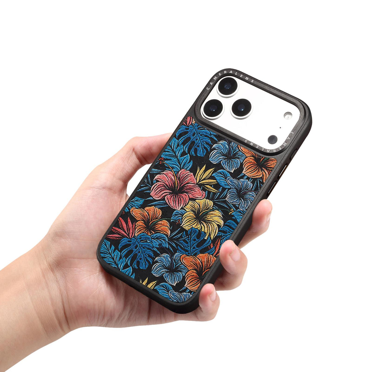 For iPhone 16 Pro Denior A28 Ethnic Embroider Pattern Style Magnetic Phone Case - Black - EDA009798404D
