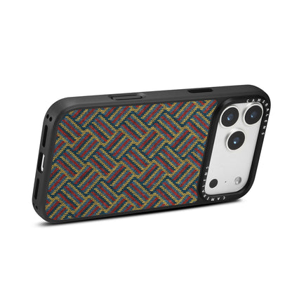 For iPhone 15 Pro Max Denior A28 Ethnic Embroider Pattern Style Magnetic Phone Case - Red - EDA009798405A
