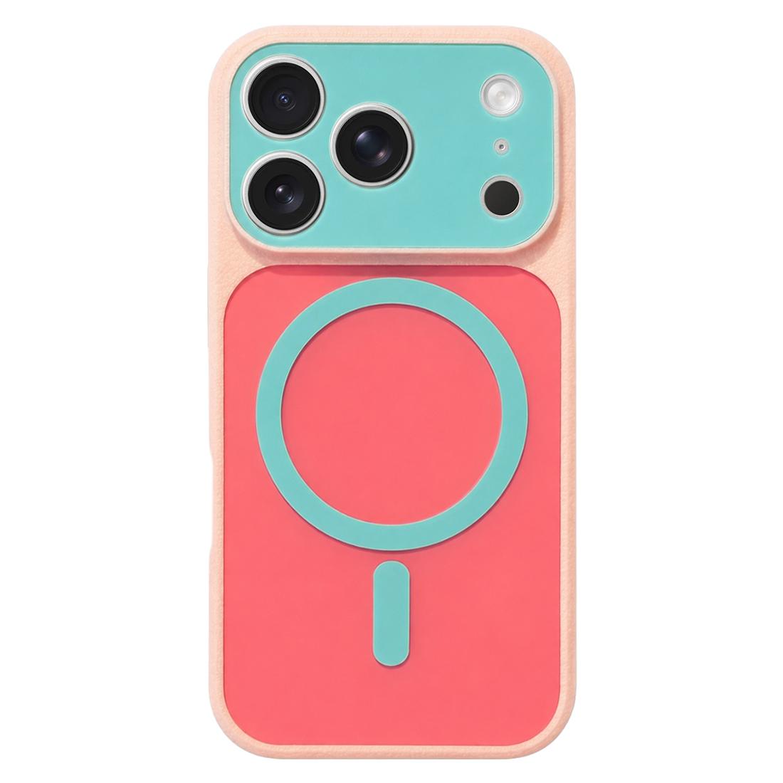 For iPhone 17 Pro Max Color Blocked Fruity PC Hybrid TPU Magnetic Phone Case - Ice Blue - EDA009800201A