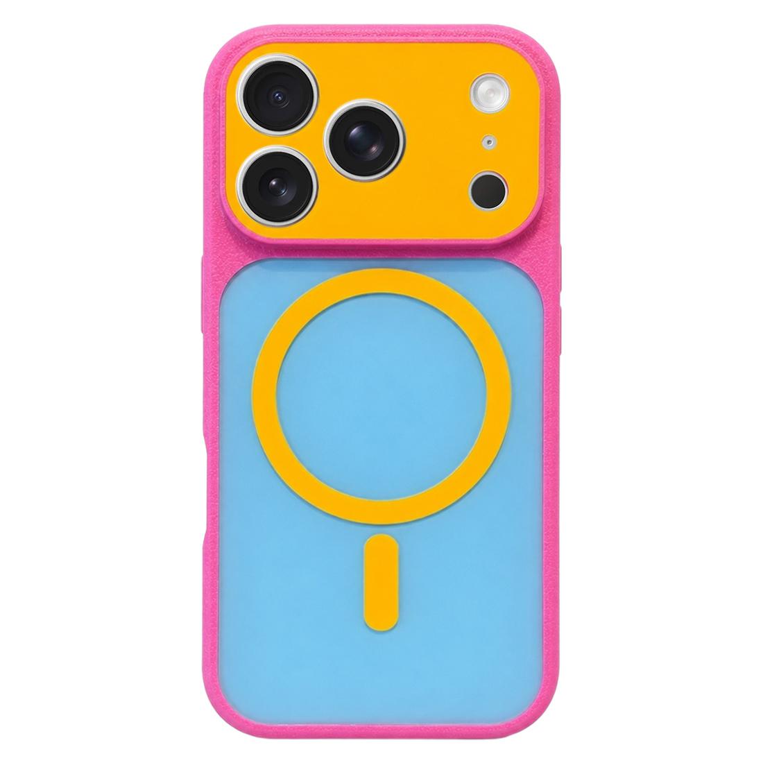For iPhone 17 Pro Max Color Blocked Fruity PC Hybrid TPU Magnetic Phone Case - Turmeric - EDA009800201C