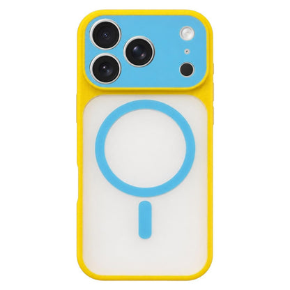 For iPhone 17 Pro Max Color Blocked Fruity PC Hybrid TPU Magnetic Phone Case - Sky Blue - EDA009800201D