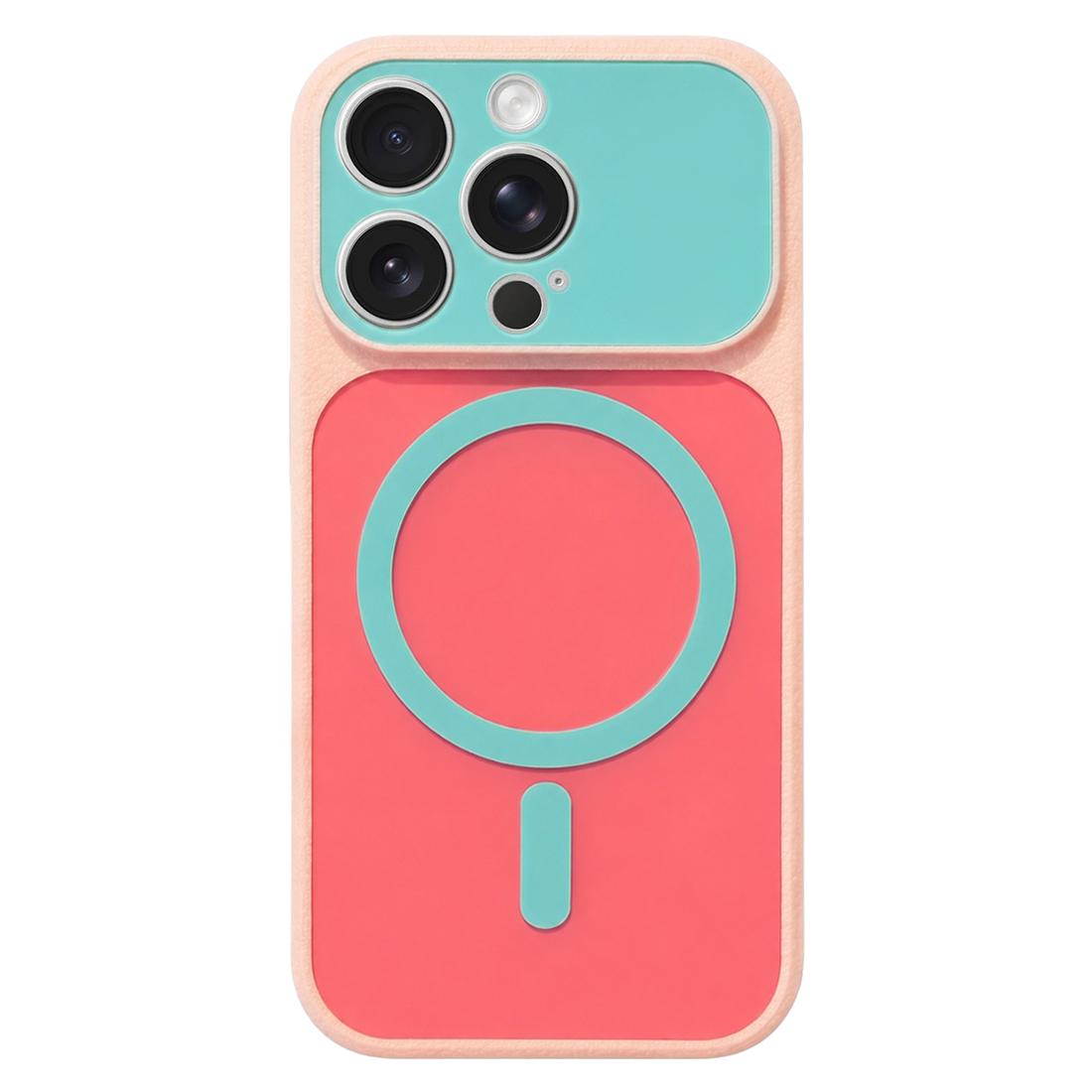 For iPhone 14 Pro Color Blocked Fruity PC Hybrid TPU Magnetic Phone Case - Ice Blue - EDA009800212A
