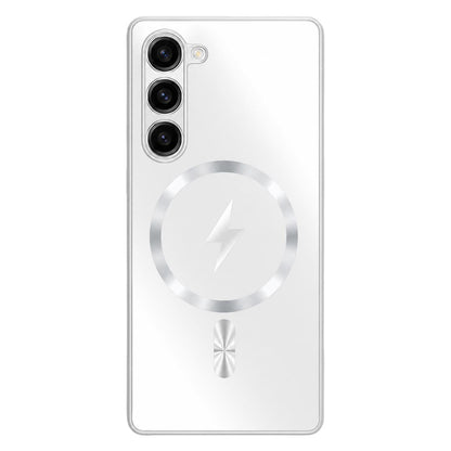 For Galaxy S23 5G Vacuum Electroplated Magnetic Phone Case - White - EDA009801101B