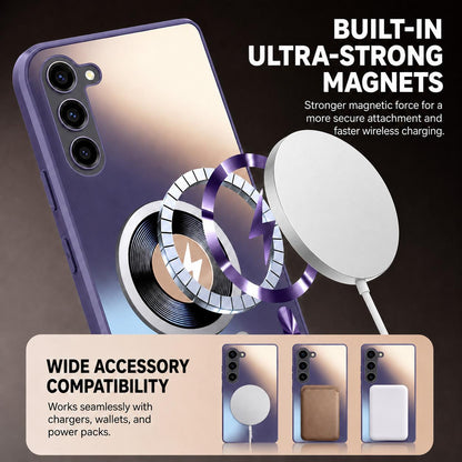 For Galaxy S23 5G Vacuum Electroplated Magnetic Phone Case - White - EDA009801101B
