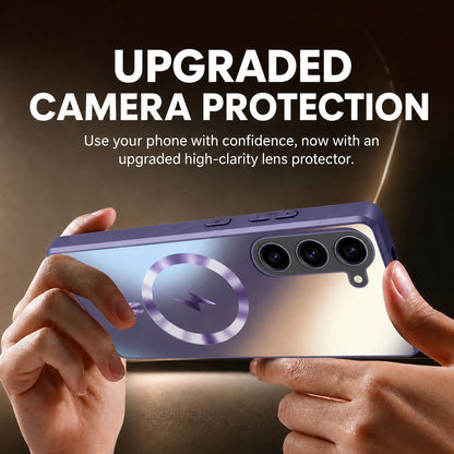 For Galaxy S23 5G Vacuum Electroplated Magnetic Phone Case - Navy Blue - EDA009801101D