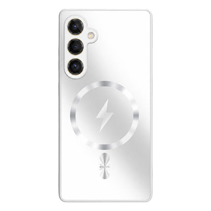 For Galaxy S24 5G Vacuum Electroplated Magnetic Phone Case - White - EDA009801104B