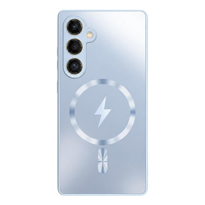 For Galaxy S25+ 5G Vacuum Electroplated Magnetic Phone Case - Light Blue - EDA009801108C