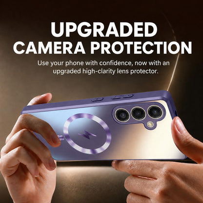 For Galaxy S25+ 5G Vacuum Electroplated Magnetic Phone Case - Light Blue - EDA009801108C
