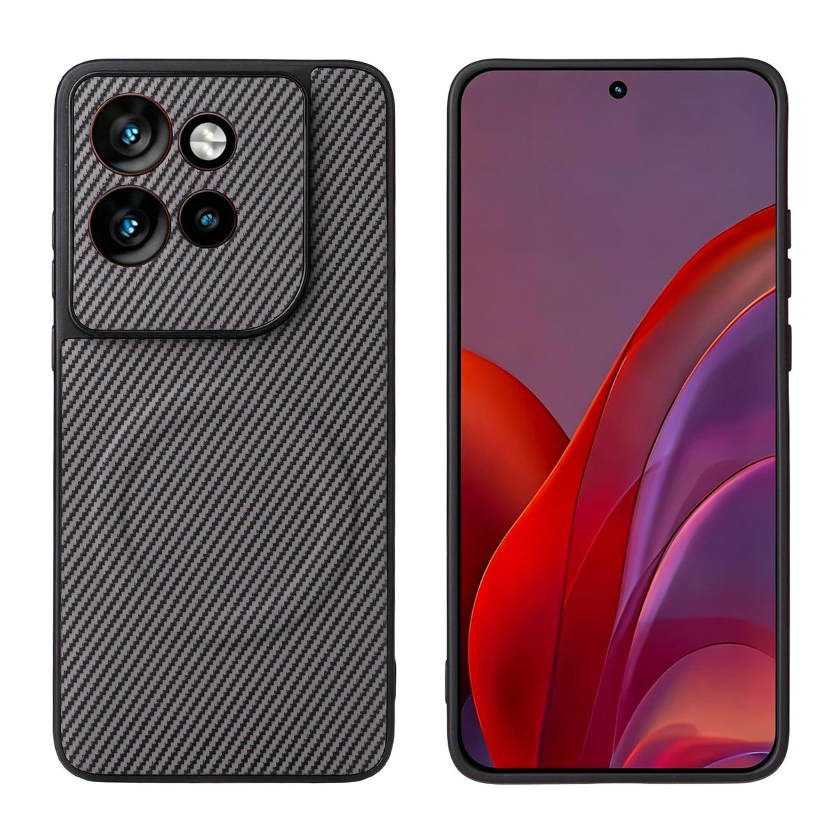 For Motorola Edge 60 Neo / Edge 50 Neo Precise Cutout Carbon Fiber Texture Vegan Leather Phone Case - Grey - EDA009801303C