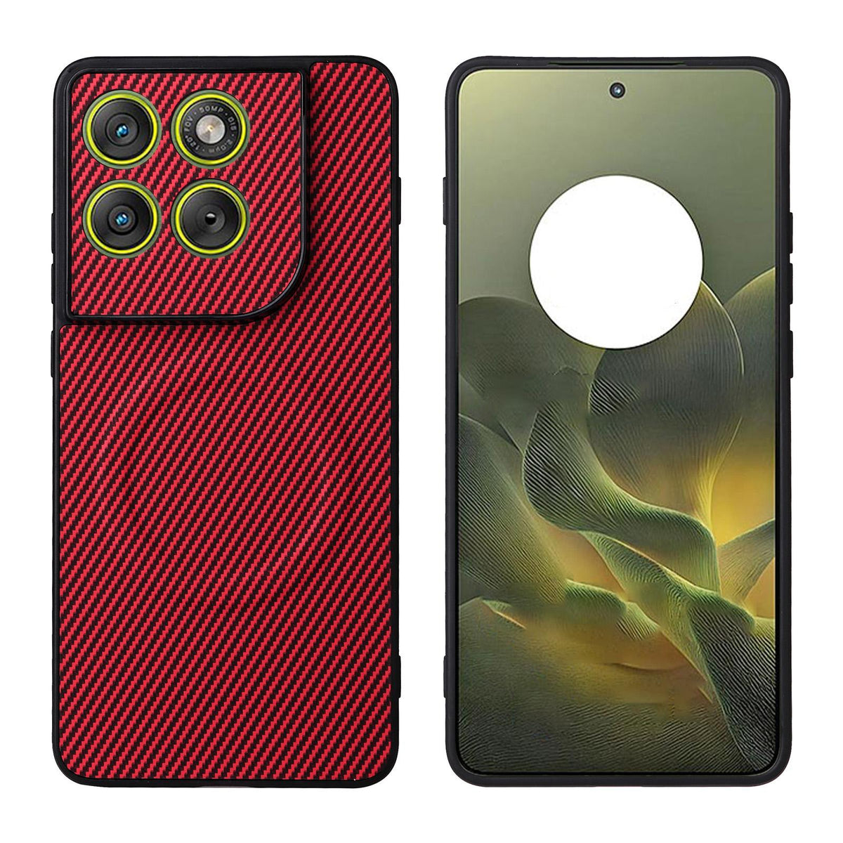 For Motorola Edge 70 5G / Moto X70 Air 5G Precise Cutout Carbon Fiber Texture Vegan Leather Phone Case - Red - EDA009801304B