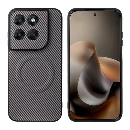 For Motorola Moto G Max / G87 / G77 / G67 Precise Cutout Carbon Fiber Texture Vegan Leather Phone Case - Grey - EDA009801317C